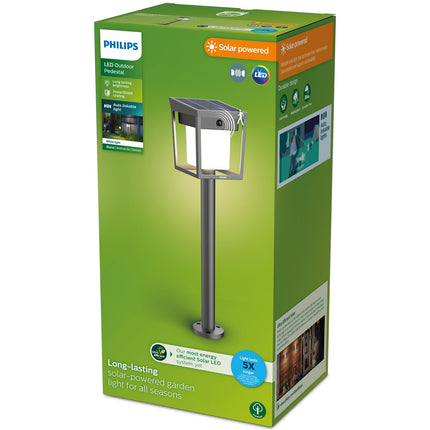 Solar-LED-Gartenwegleuchte, zwei Helligkeitsstufen, Schwarz