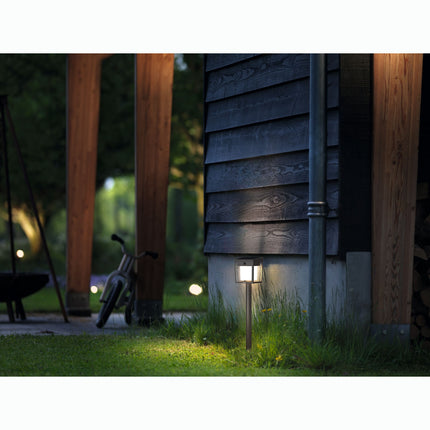 Solar-LED-Gartenwegleuchte, zwei Helligkeitsstufen, Schwarz