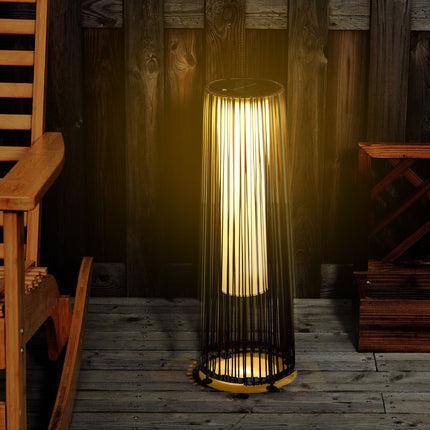 Solar-Gartenleuchte aus Rattan, LED, 61 cm, Braun