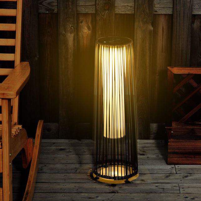 Solar-Gartenleuchte aus Rattan, LED, 61 cm, Braun