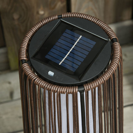 Solar-Gartenleuchte aus Rattan, LED, 61 cm, Braun