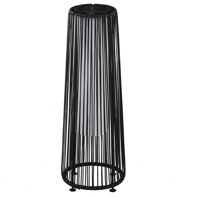 Wasserdichte Solar-Gartenleuchte mit Sensor, Schwarz, 21,5x61 cm