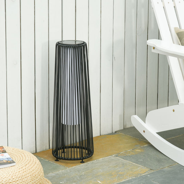 Wasserdichte Solar-Gartenleuchte mit Sensor, Schwarz, 21,5x61 cm