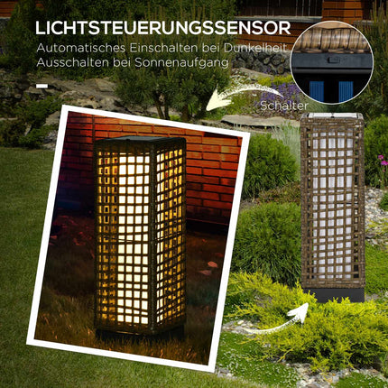Solar rattan lamp - Waterproof LED with light sensor