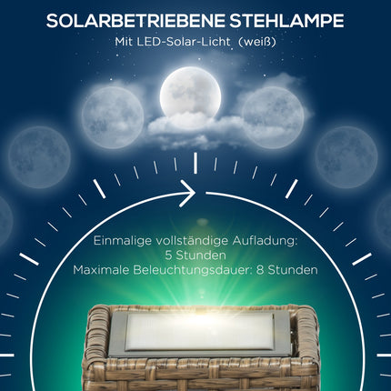 Solar rattan lamp - Waterproof LED with light sensor