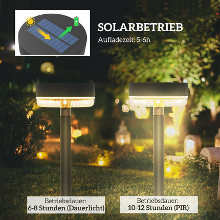 3er-Pack Solar Gartenleuchten, Warmweiß, IP65 Wasserdicht