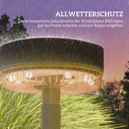 3er-Pack Solar Gartenleuchten, Warmweiß, IP65 Wasserdicht