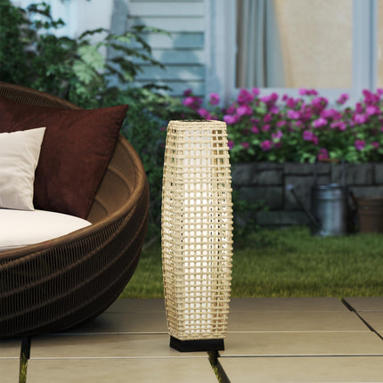 Solární lucerna s LED, ratanový design, automatické zap/vyp