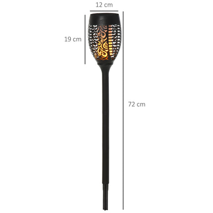4er Set Solar Gartenleuchten - 6-8 Std. Licht, IP44, schwarz