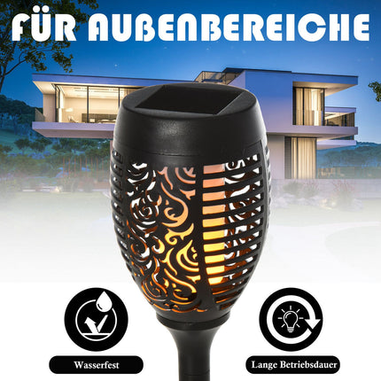 4er Set Solar Gartenleuchten - 6-8 Std. Licht, IP44, schwarz