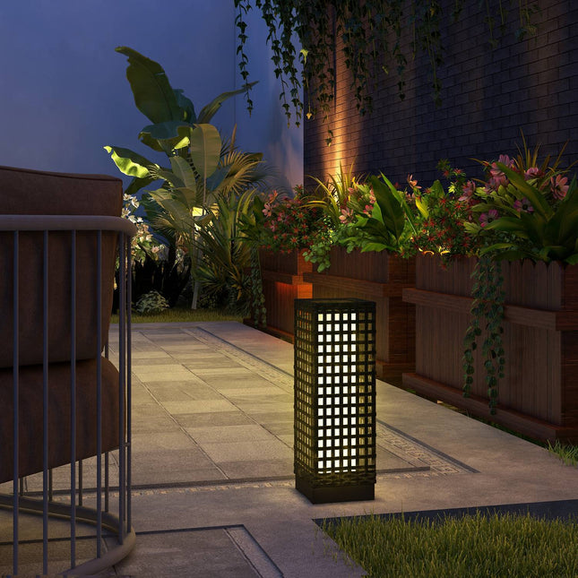 Wasserdichte Solar-LED-Gartenleuchte, Rattan-Design, mit Auto-Sensor