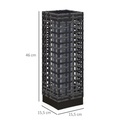 Lampe solaire, lampe solaire en rotin, éclairage d'allée étanche avec capteur de lumière, lampe de jardin à LED automatique, éclairage d'extérieur pour balcon, acier, gris
