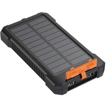 Solar-Powerbank 10.000 mAh 2xUSB-A + USB-C Ein-/Ausgang 12 W