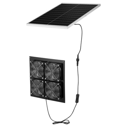 Solar Powered Exhaust Fan Kit, 25W Panel, 4 Fans