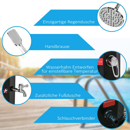 Solar-Campingdusche 35 l – Warmwassersystem – Schwarz