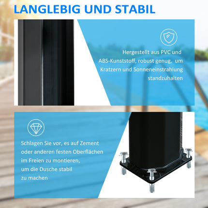 Solar-Campingdusche 35 l – Warmwassersystem – Schwarz