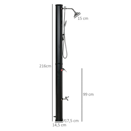 Solar-Campingdusche 35 l – Warmwassersystem – Schwarz