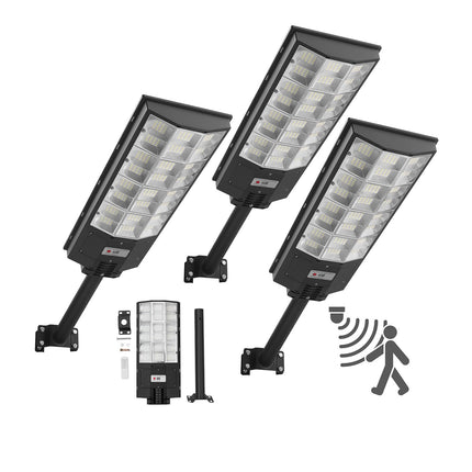 Solar Street Lights, 3-Pack, Motion Sensor, IP65