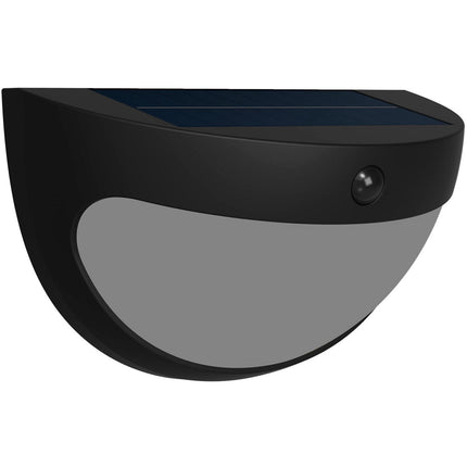 Solar-Wandleuchte, Schwarz, zwei Helligkeitsstufen, LED, IP44