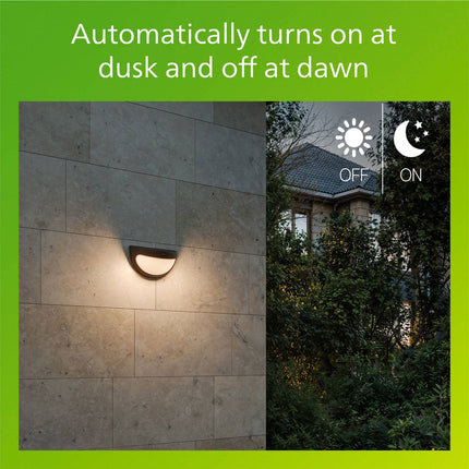 Solar-Wandleuchte, Schwarz, zwei Helligkeitsstufen, LED, IP44