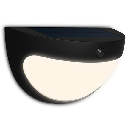 Solar-Wandleuchte, Schwarz, zwei Helligkeitsstufen, LED, IP44