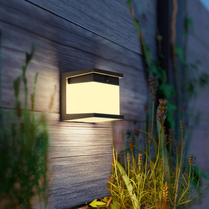 Solar-Wandleuchte mit Bewegungsmelder – Schwarz, LED, IP44