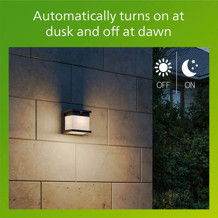 Solar-Wandleuchte mit Bewegungsmelder – Schwarz, LED, IP44