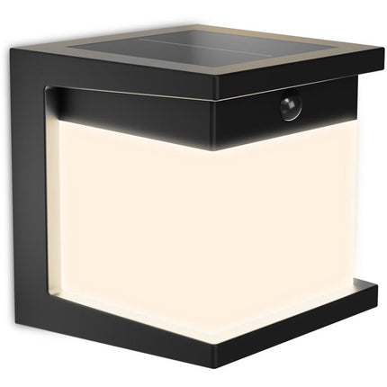 Solar-Wandleuchte mit Bewegungsmelder – Schwarz, LED, IP44