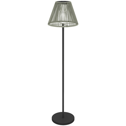 Boho Solar-Stehleuchte, Rattan, 25 LEDs, außen, IP44