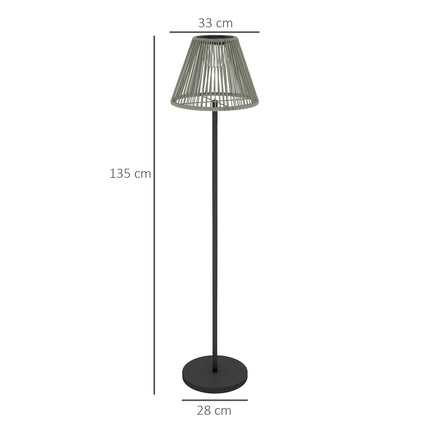 Boho Solar-Stehleuchte, Rattan, 25 LEDs, außen, IP44