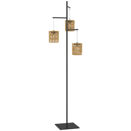 Rattan-Solar-Stehleuchte, Lichtsensor, IP44 wasserdicht