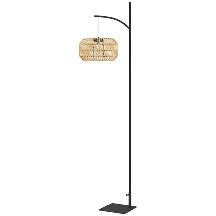 Boho Style Rattan Solar Floor Lamp, IP44 Waterproof