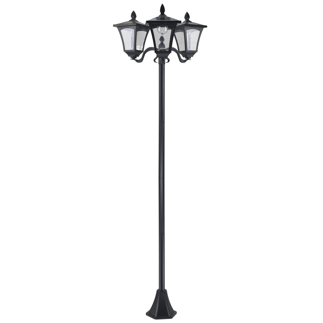 Solar-Gartenwegleuchte, 3-flammig, Edelstahl, LED
