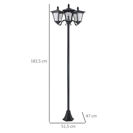 Solar-Gartenwegleuchte, 3-flammig, Edelstahl, LED