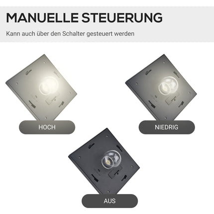 Solar-Gartenwegleuchte, 3-flammig, Edelstahl, LED