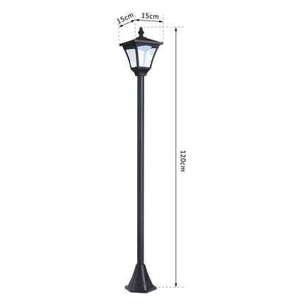 Solární cestové světlo s 10lumenovou LED, černá, 120cm
