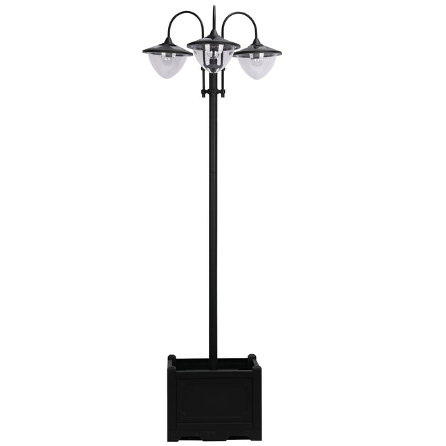 Solar-Gartenleuchte, 3-flammige Lampe mit Blumentopfsockel