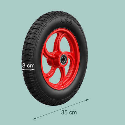Solid Rubber Wheelbarrow Wheels, 3.25-8, Set of 2