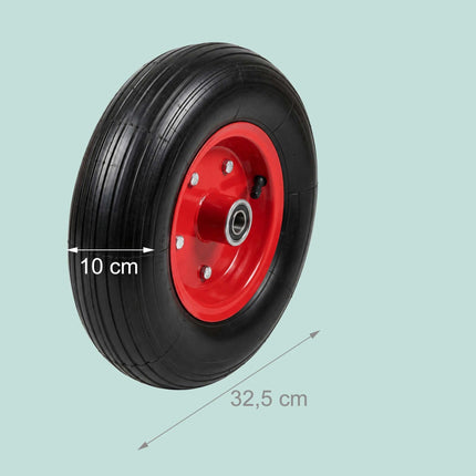 Solid Rubber Wheelbarrow Wheels, 4.00-6, Set of 2