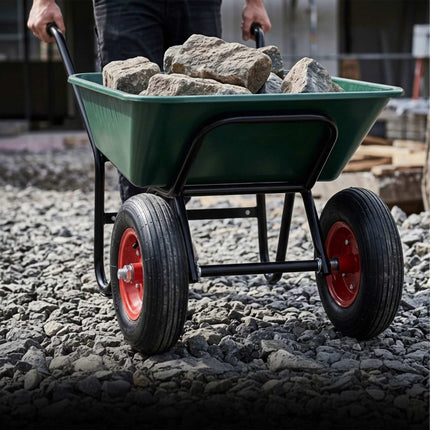 Solid Rubber Wheelbarrow Wheels, 4.00-6, Set of 2