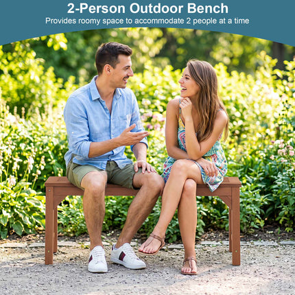 Solid Wood 2-Seater Garden Bench, Weatherproof, 100x30.5 cm