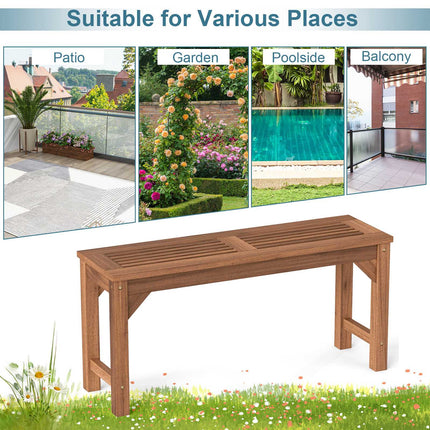Solid Wood 2-Seater Garden Bench, Weatherproof, 100x30.5 cm