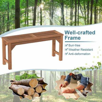 Solid Wood 2-Seater Garden Bench, Weatherproof, 100x30.5 cm