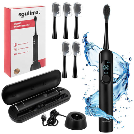 Schallzahnbürste, 90.000 U/min, 6 Bürstenköpfe