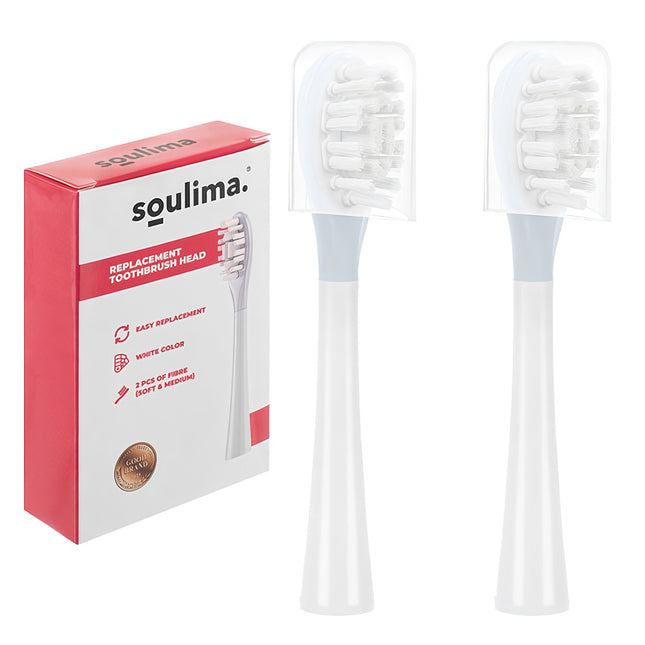 Sonic Toothbrush Heads, Soft & Medium, 2 Pack, White