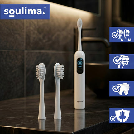 Sonic Toothbrush Heads, Soft & Medium, 2 Pack, White