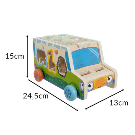 Vkládačka - dřevěné auto Kruzzel 26250