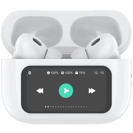 Sluchátka SoundLED True Wireless Bluetooth s LED displejem ANC a ENC bílá