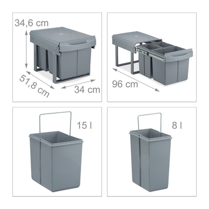 Tri à la source avec 3 poubelles