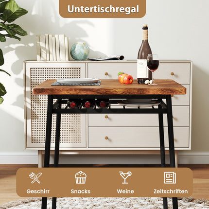 Space-Saving Dining Set with Storage Shelf and 2 Chairs